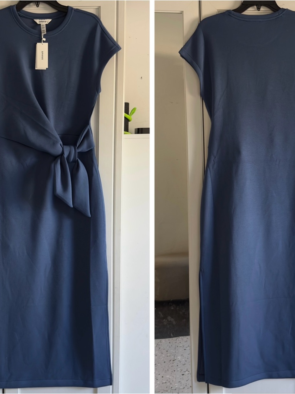 SPANX AirEssentials Tie-Waist Maxi Dress in Faded Indigo Size XS